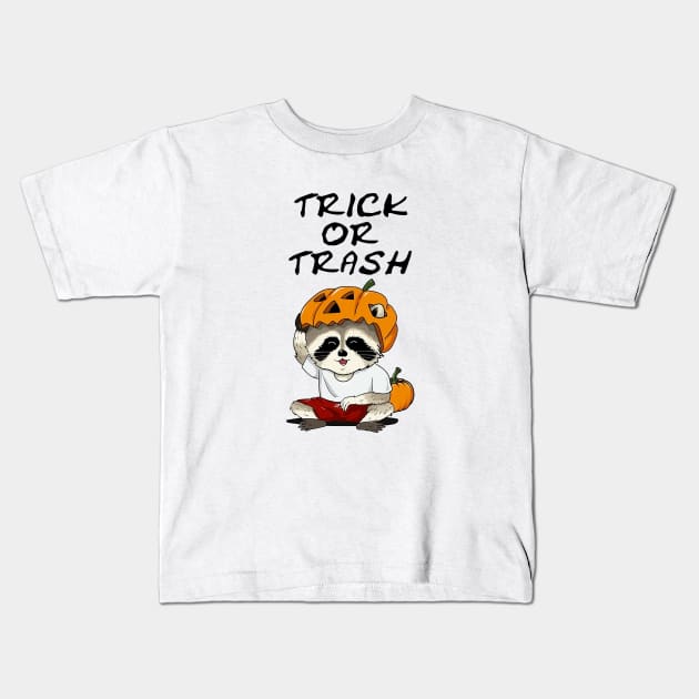 Trick or Trash Halloween Kids T-Shirt by WikiDikoShop